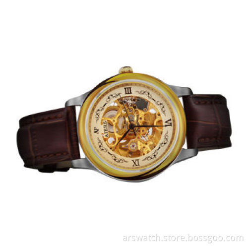 New design fashion skeleton watches for men, with stainless steel case, 5 ATM waterproof